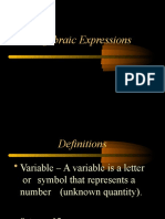 Algebraicexpressions