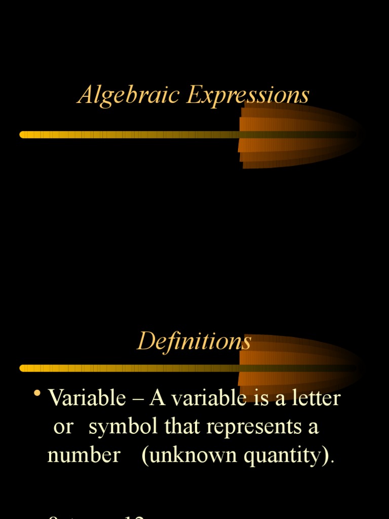 Understanding Algebraic Expressions | PDF