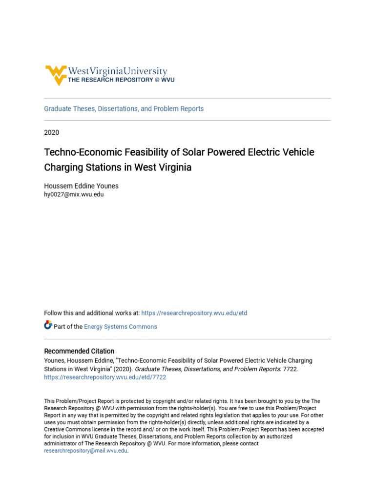 Techno-Economic Feasibility of Solar Powered Electric Vehicle Cha | PDF ...