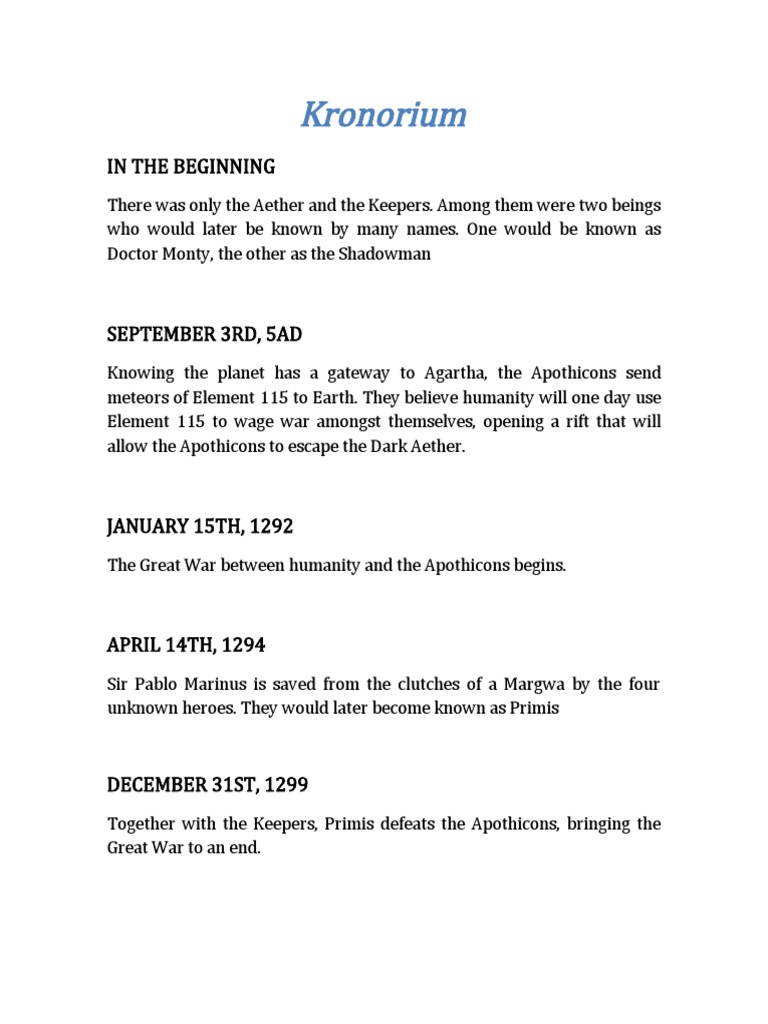 Kronorium in The Beginning PDF Theft Nature