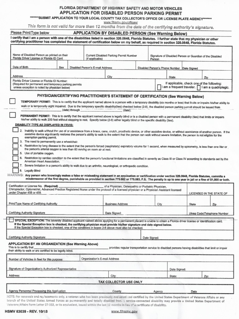 Application For Disabled Person PDF