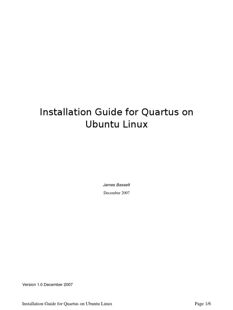 Quartus Installation on Ubuntu Guide | PDF | Computer File | Directory ...