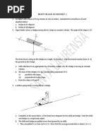 Force Worksheet - Inclined Plane