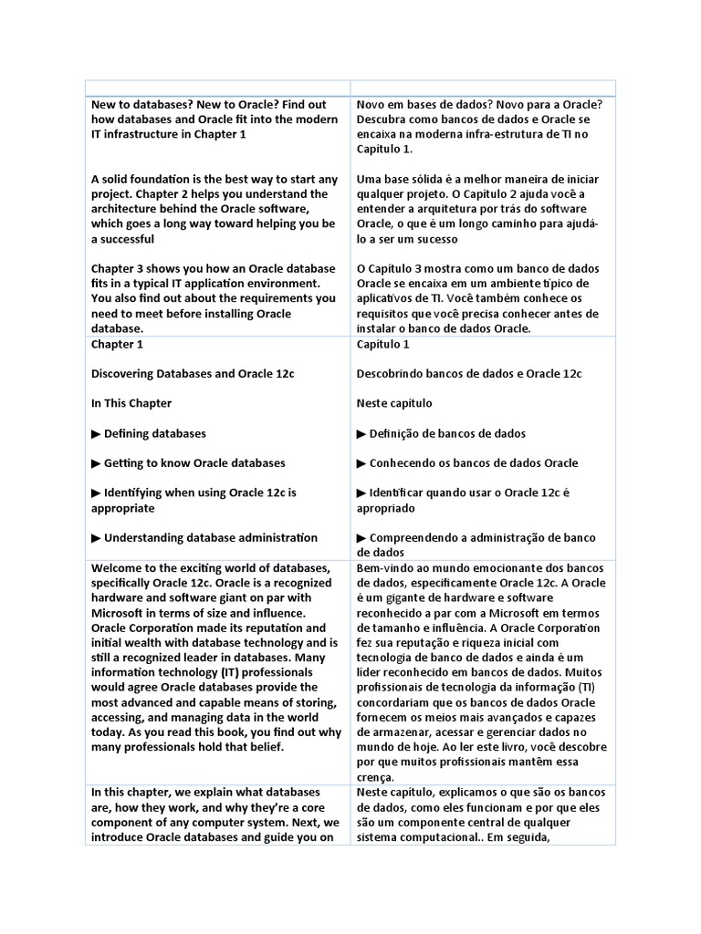 Introdução ao Oracle 12c e Bancos de Dados | PDF | Computação em nuvem ...