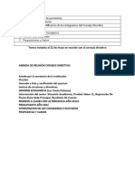 Agenda de Reunion Del Consejo Directivo Lunes 23 de Octubre 2020