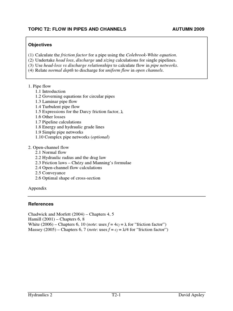 Pipe and Open Channel Flow Analysis | PDF | Reynolds Number | Turbulence