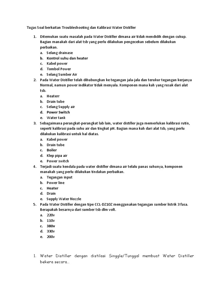 Soal Water Distiller PDF