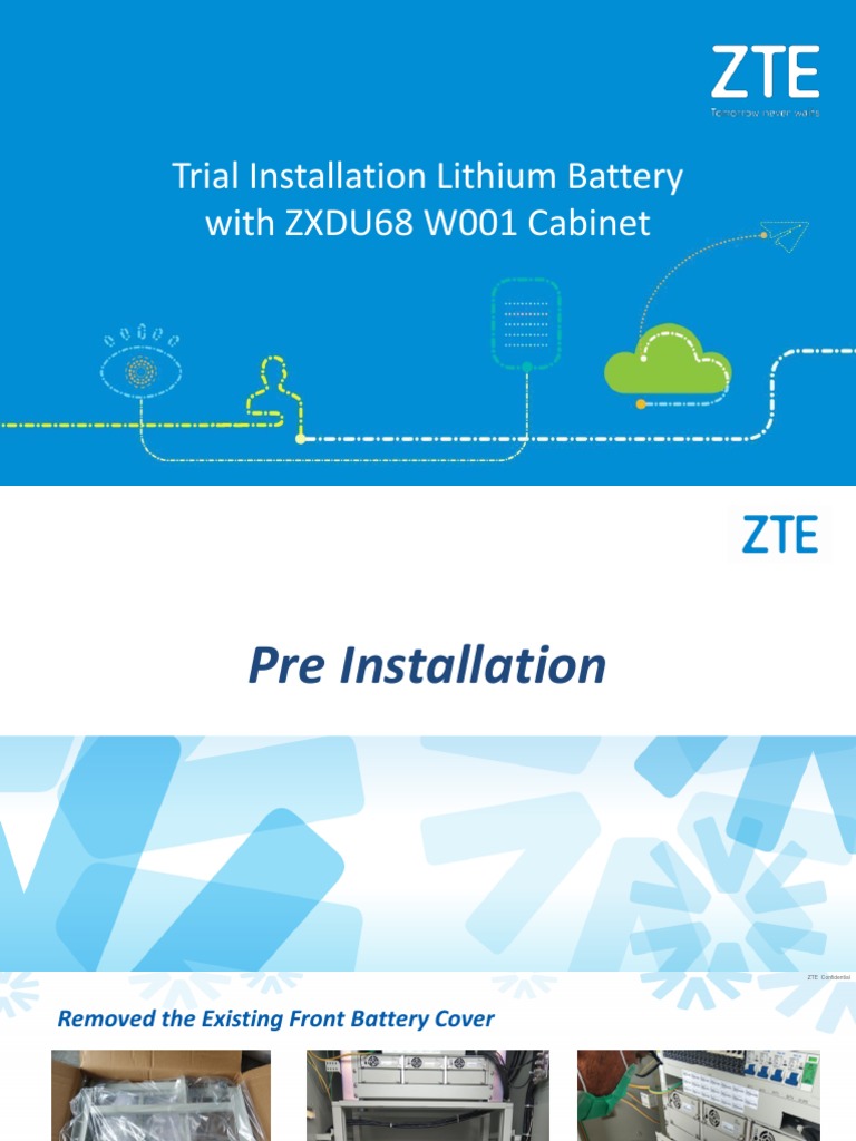 Trial Installation Lithium Battery With ZXDU68 W001 Cabinet | PDF