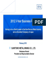 2012 3-Year Business Plan: Sumitomo Metal Mining Co., LTD