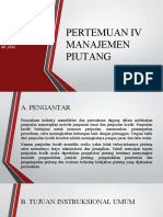 Pertemuan Iv Manajemen Piutang: Fitri Hidayati, SE.,MM