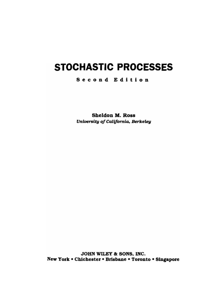 Stochastic Processes Ross Stochastic Process Markov Chain