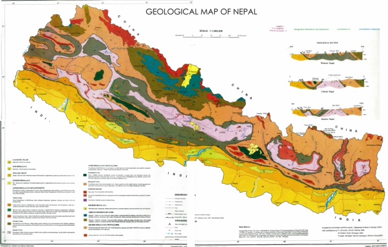 Geological Map Of Nepal Shapefile Geological Map Of Nepal (300Ppi) | Pdf