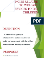 Agencies Related To Welfare Services To The Children