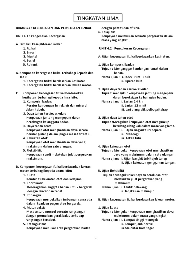 Nota Sains Sukan Ting 5 Pdf