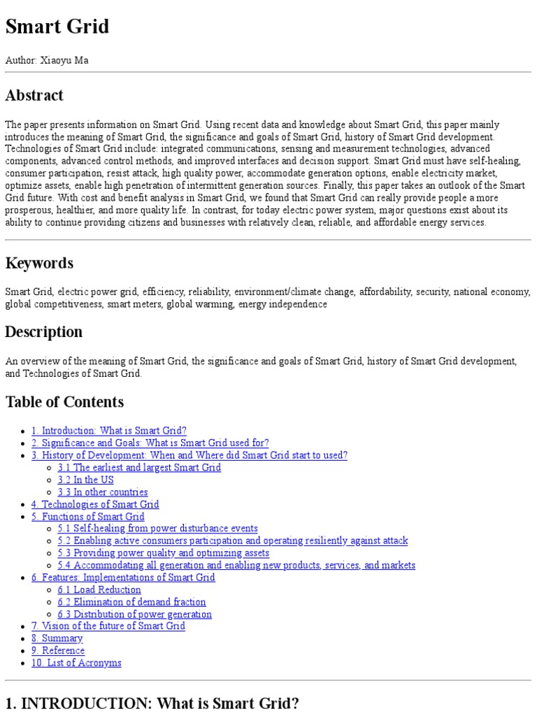 Smart Gird | PDF | Smart Grid | Electrical Grid
