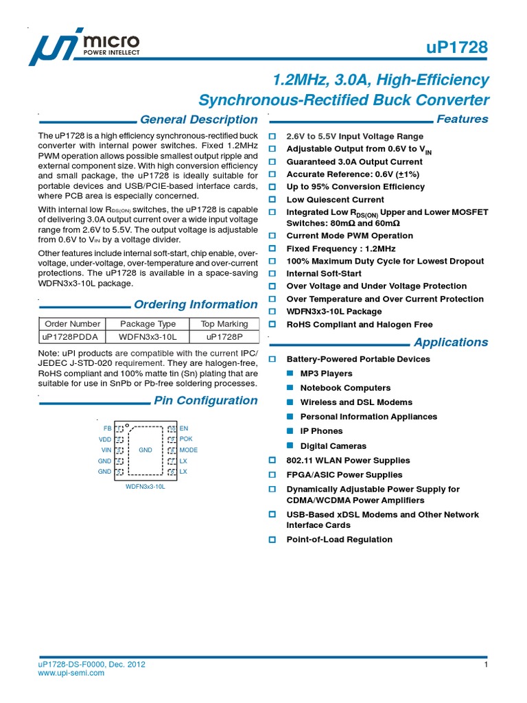 1.2Mhz, 3.0A, High-Efficiency Synchronous-Rectified Buck Converter ...
