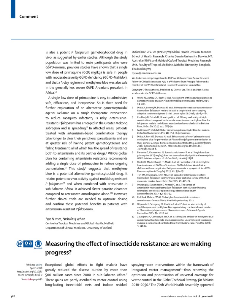 Measuring The Effect of Insecticide Resistance: Are We Making Progress ...