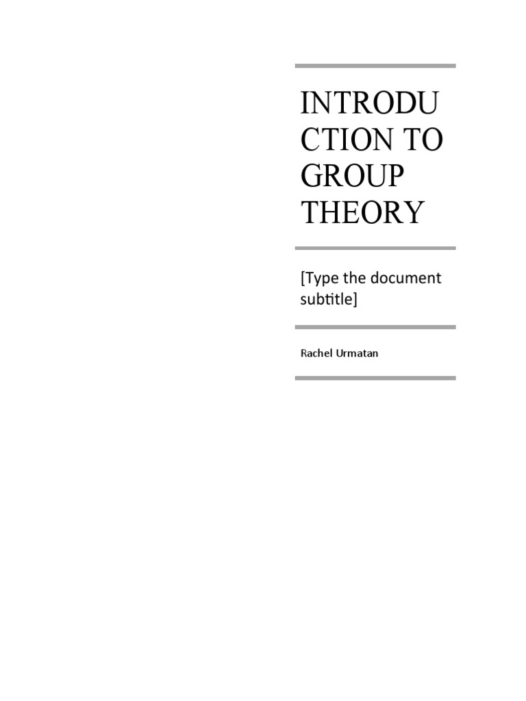 History and Concepts of Group Theory | PDF | Group (Mathematics ...