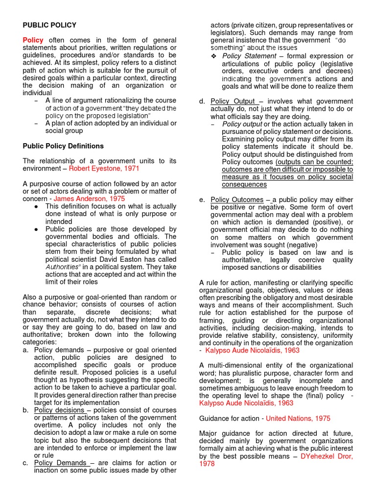 Understanding Public Policy Frameworks | PDF | Policy | System