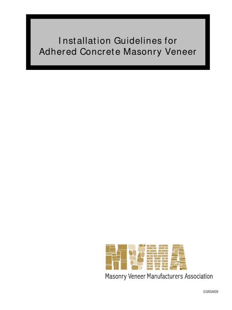 Installation Guidelines For Adhered Concrete Masonry Veneer | PDF ...