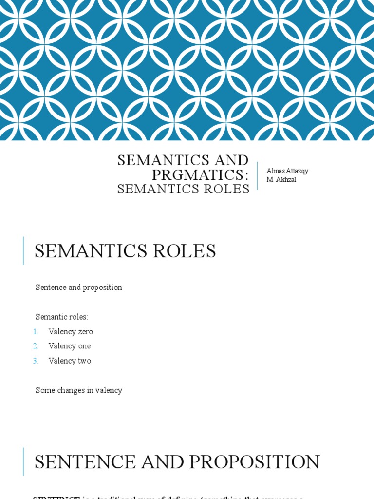 Semantic Roles Kel 3 | PDF | Verb | Proposition