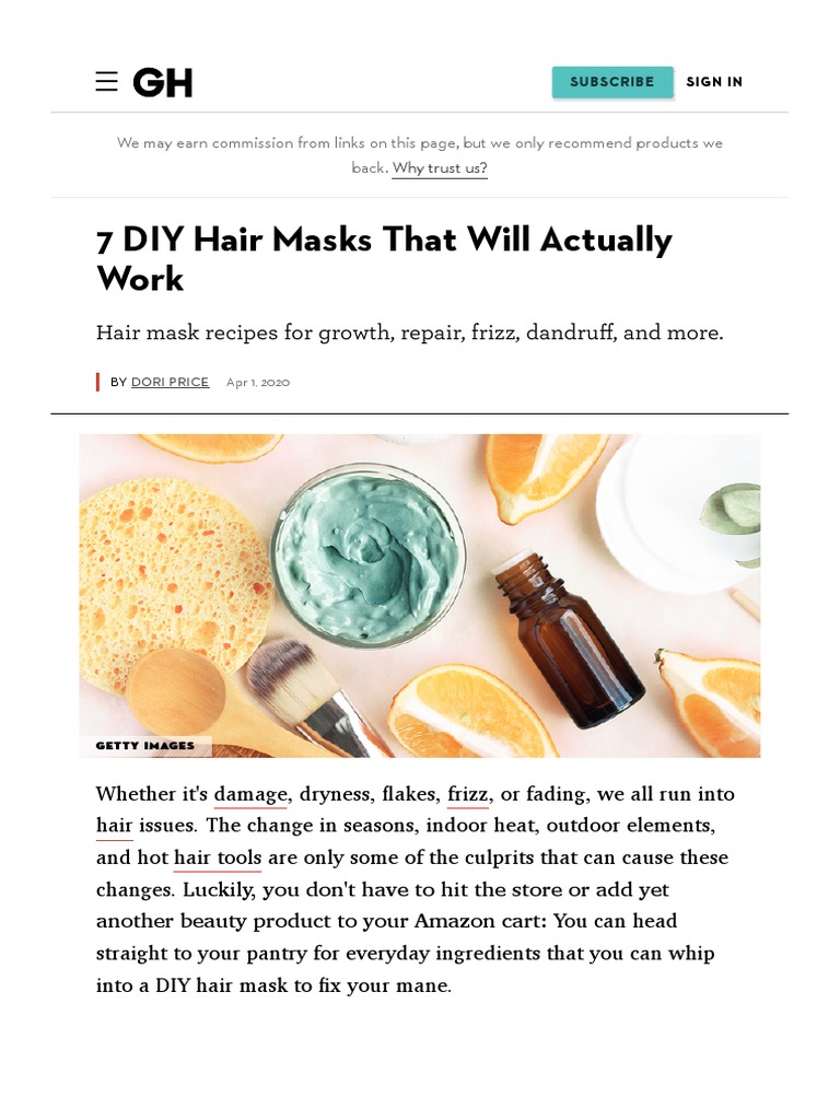 7 DIY Hair Masks Recipes For AtHome Hair Masks PDF Teaspoon Nature