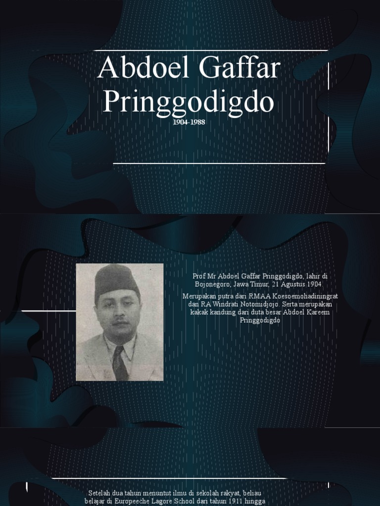 Biografi Abdoel Gaffar Pringgodigdo | PDF