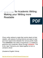 Grammar For Academic Writing: Making Your Writing More Readable