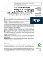 Efficiency Estimation and Reduction Potential of The Chinese Construction Industry Via SE-DEA and Artificial Neural Network