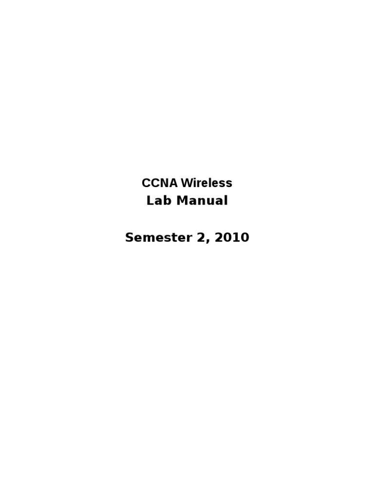 CCNAWirelessLabManual 2011S1 | PDF | Wireless Lan | Cisco Certifications