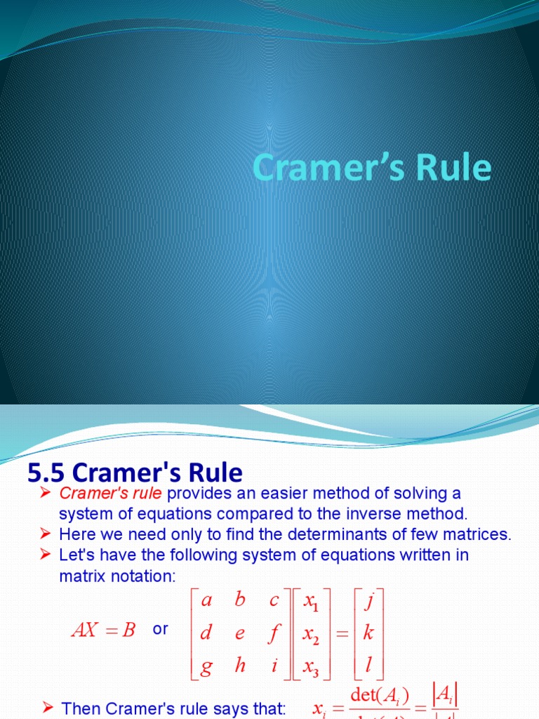 Cramer's Rule PDF Multiplier (Economics) Economic Equilibrium