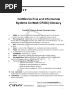 Certified in Risk and Information Systems Control (CRISC) Glossary