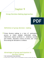 Chapter 9 (1) Group Decision Making Approaches