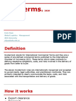 Incoterms: Emin Ilyas Global Logistics Management ADA University Eilyas@ada - Edu.az