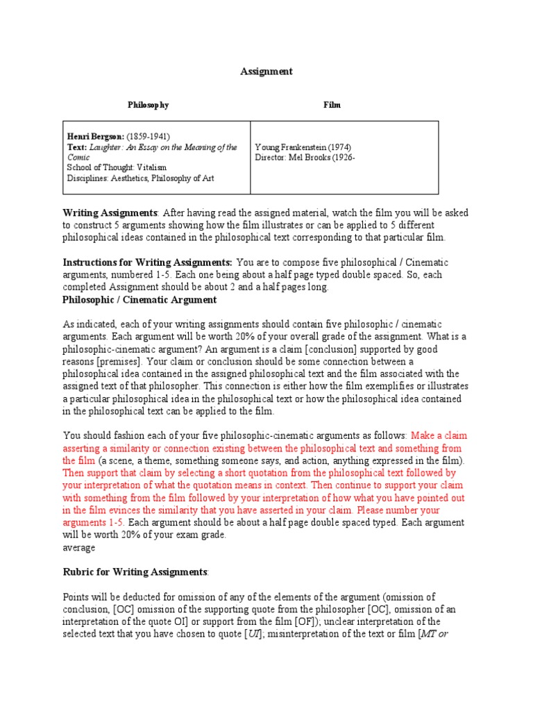 Assignment Pdf Argument Idea