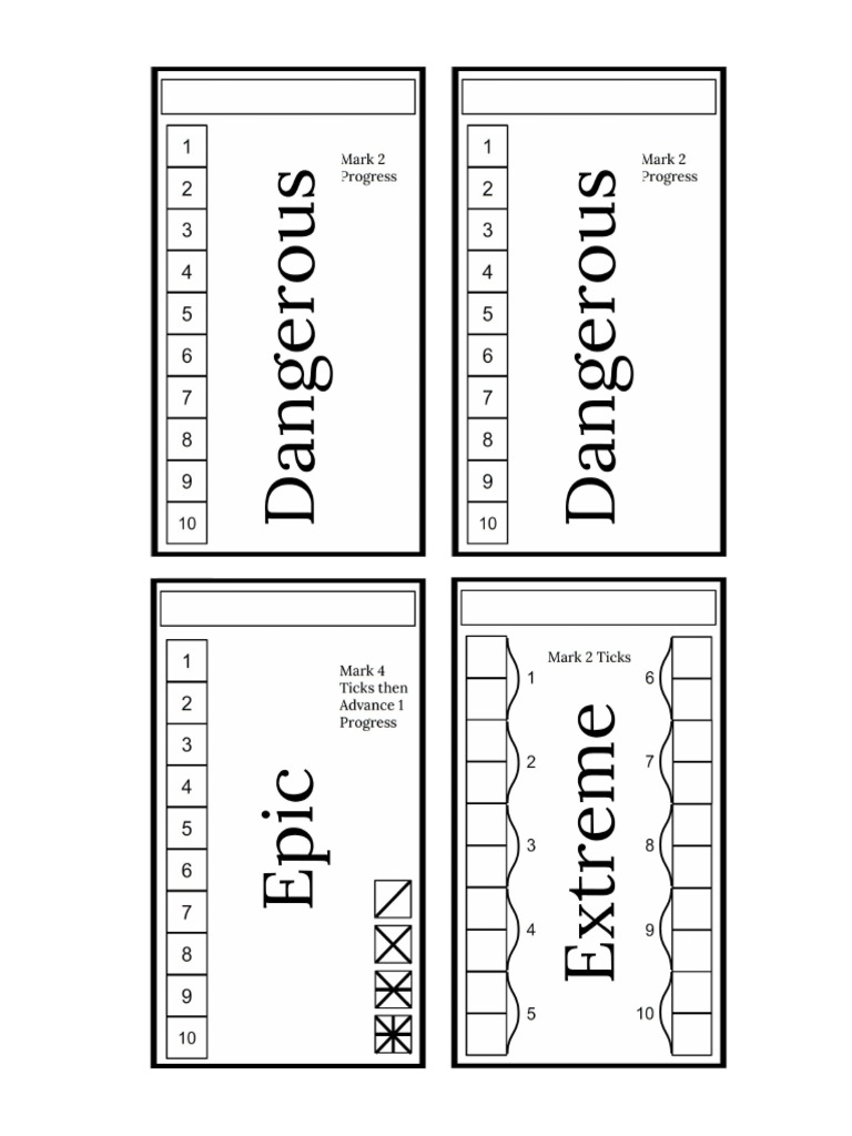 Ironsworn Progress Cards 1.1 PDF