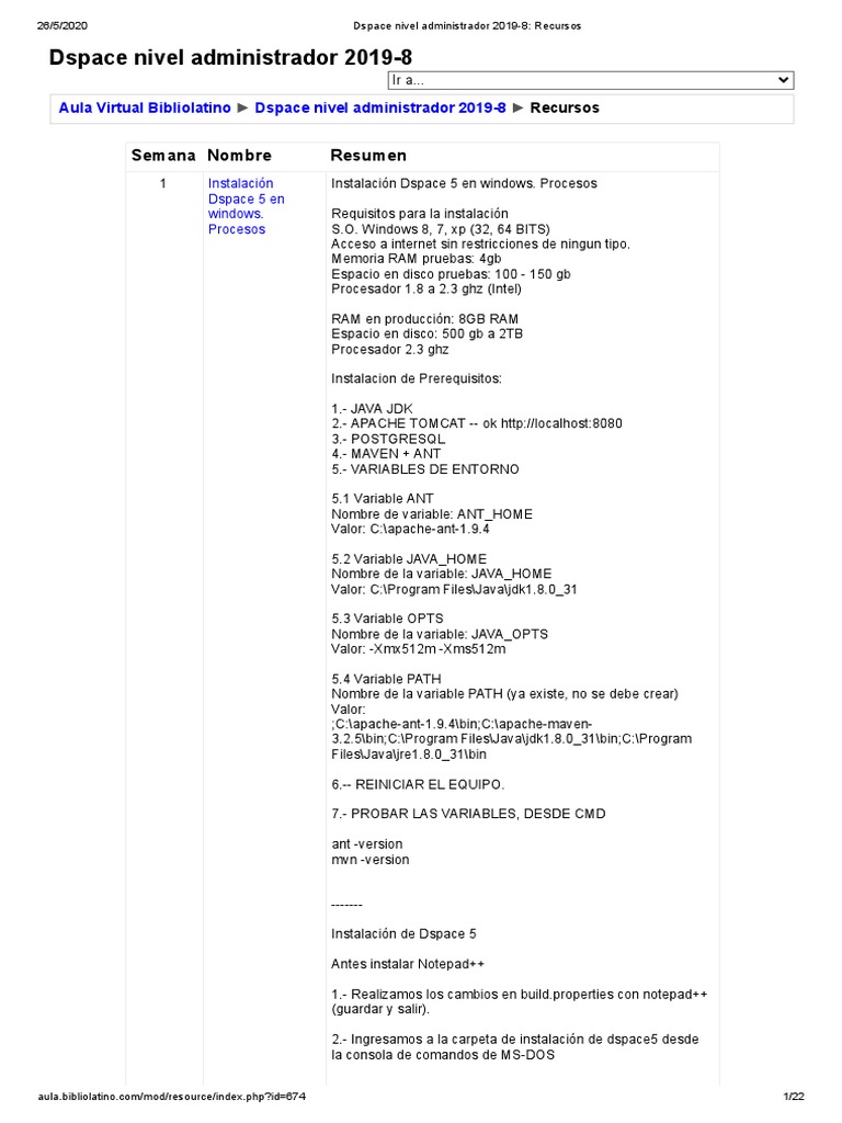 Instalación de DSpace 5 en Windows y Ubuntu | PDF | Contenido libre ...