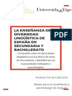 Con Portada. La Enseñanza Da La Diversidad Lingüística de España en Secundaria y Bachillerato