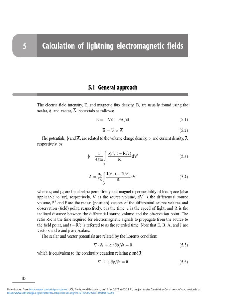 Lightning Electromagnetic Field Calculations | PDF | Electric Field ...