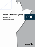 Grade 12 Physics (40S) : A Course For Independent Study