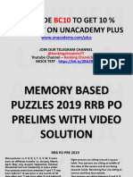 12 Puzzles RRB Po Previous Year Memory Based