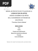 Manual sobre proyectos de investigación Tesis, tesina, proyecto de investigación-creación