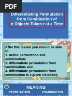 Differentiating Permutation From Combination of N Objects Taken R at A Time