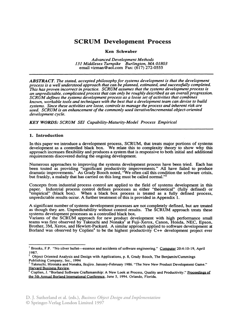 SCRUM Development Process | PDF | Software Development Process | Scrum ...