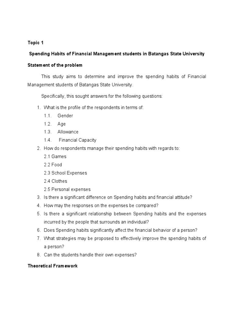 Spending Habits of Financial Management Students | PDF | Gender ...