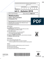 Mock Set 4 - Autumn 2018: Mathematics