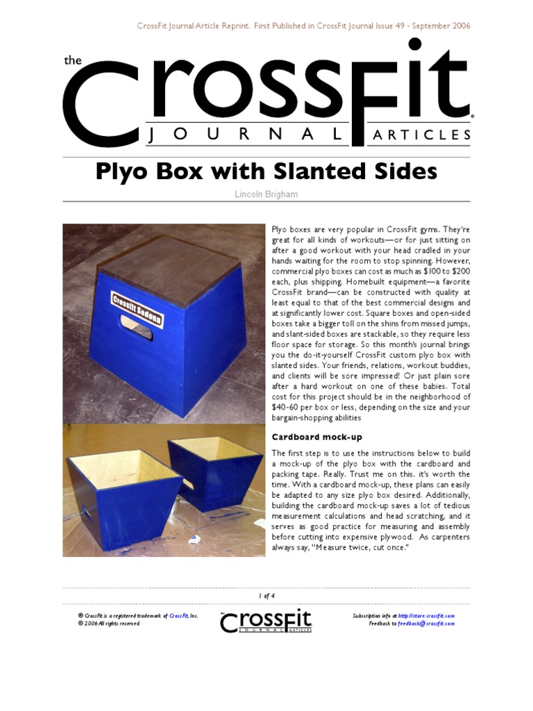 DIY Stacking Plyometrics Box Plans | PDF | Adhesive | Plywood