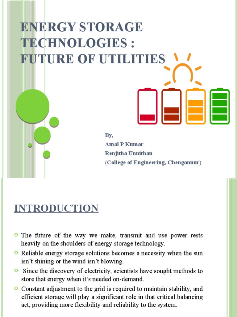 Future of Energy Storage Technologies | PDF | Energy Storage | Physical ...