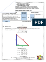 Teorema de Pitágoras guía aprendizaje casa