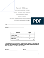 FINC 312 Midterm Exam 1-Fall 2020